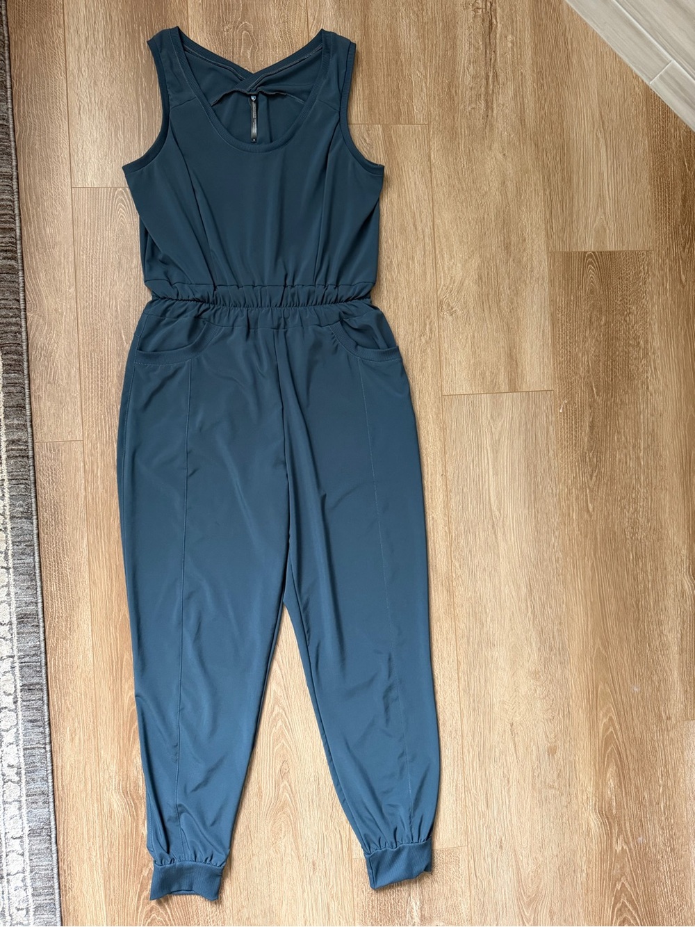Kuhl Teal Sleeveless Elastic-Waist Jumpsuit